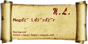 Megó Lázár névjegykártya